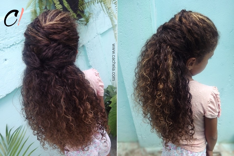 MUITO FÁCIL penteado infantil simples, rápido e fácil para escola / cabelos  cacheados 