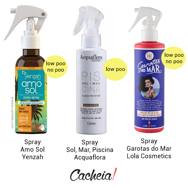 Como cuidar dos cachos depois da piscina - spray com protetor solar liberado para low poo e no poo