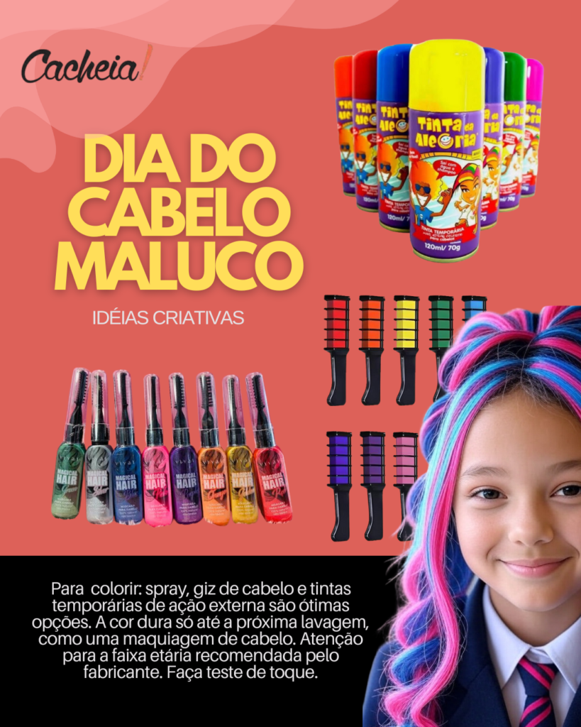 Dia do cabelo maluco penteados para meninas