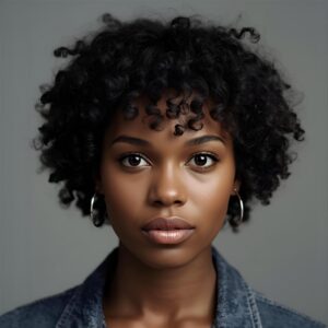 Cabelo cacheado/crespo 3C 4A com corte curto arredondado