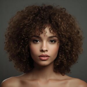 Corte cabelo cacheado redondo