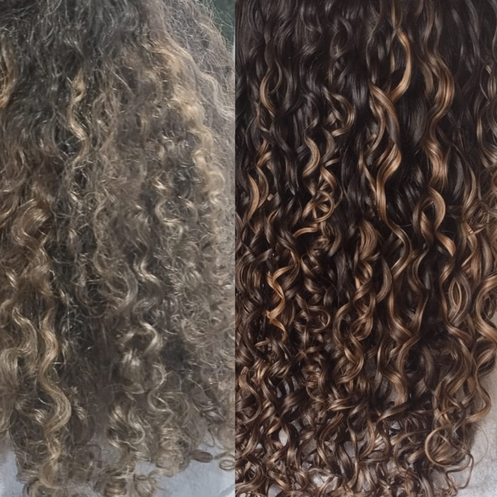 Acidificante capilar antes e depois envelopamento de fios 