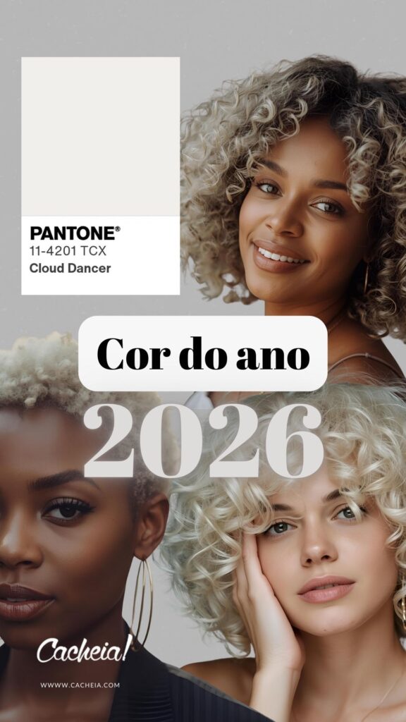 Louro cloud Dancer em cabelos cacheados